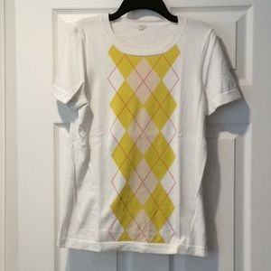 JCrew Cotton Argyle Sweater Size M